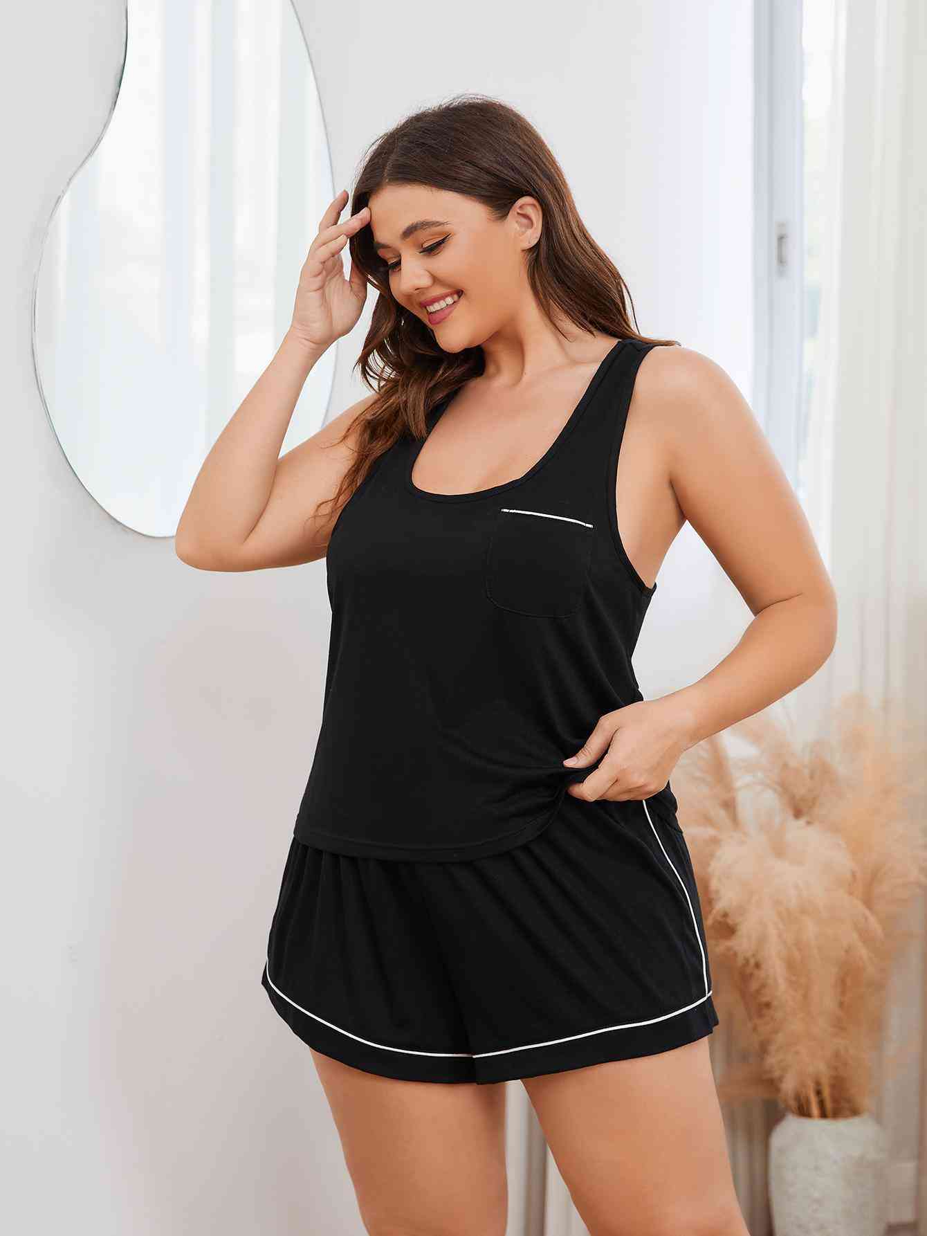 Plus Size Tank and Shorts Lounge Set