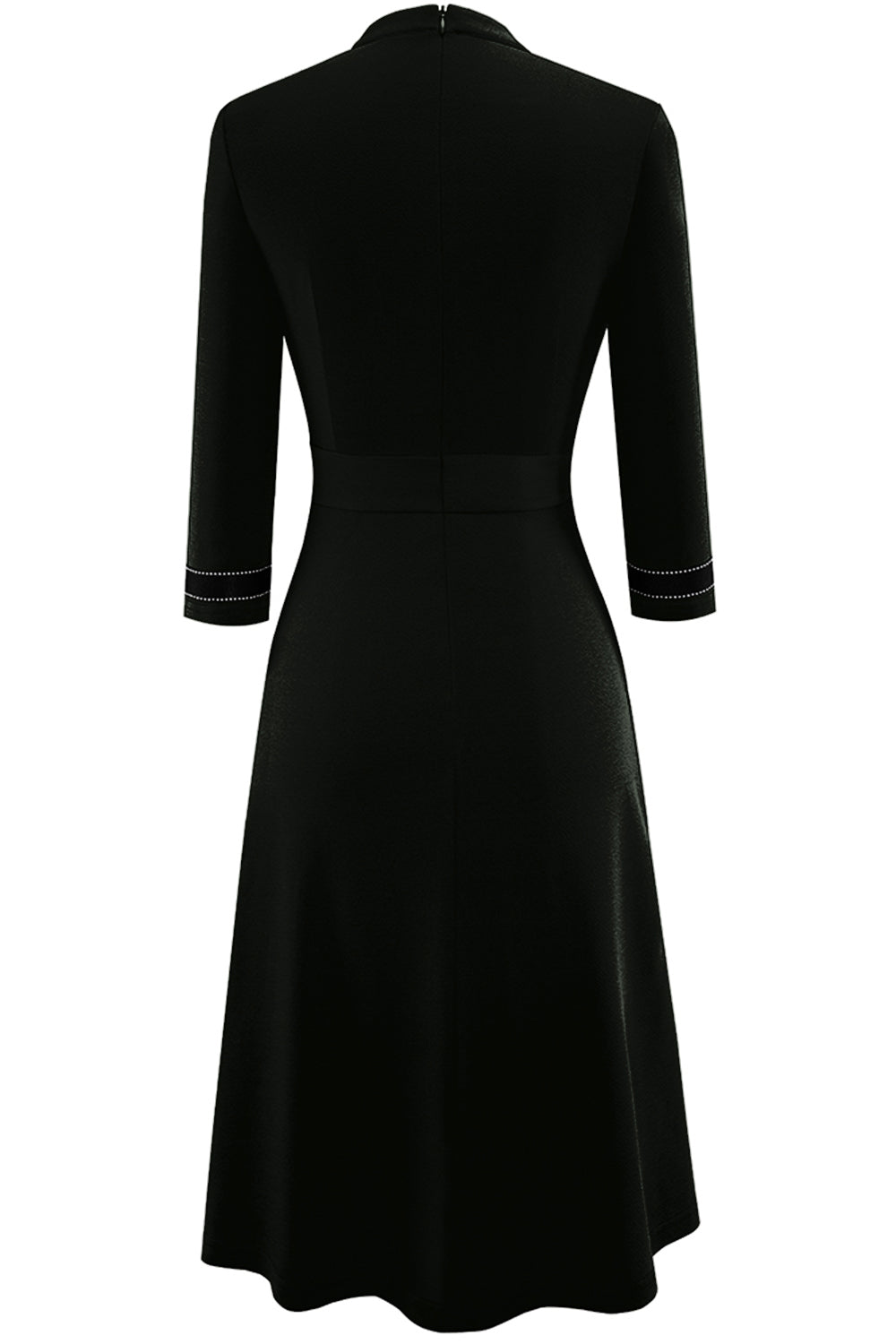 Round Neck Three-Quater Sleeve Dress - Whiicka