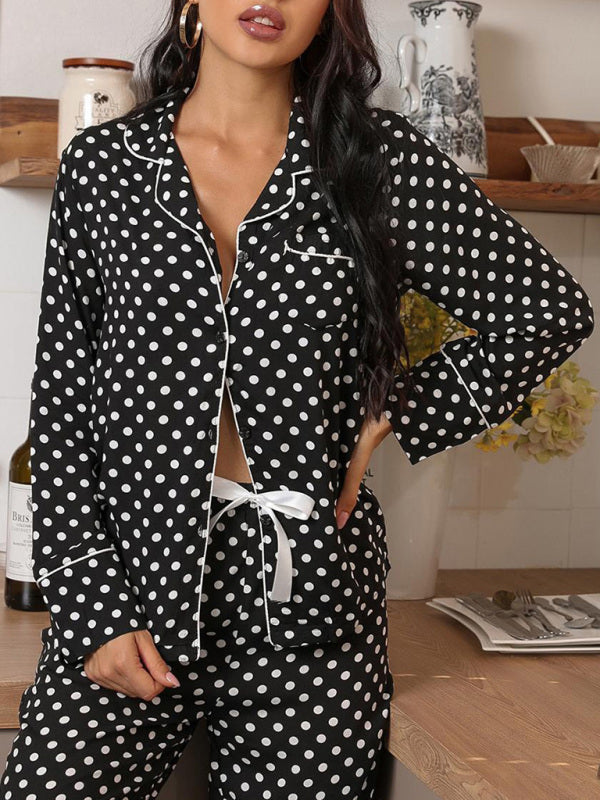 Polka dot long sleeved Pajamas set - Whiicka